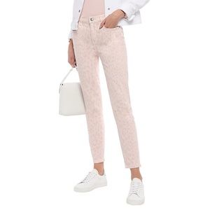 Current Elliot light pink leopard print jeans